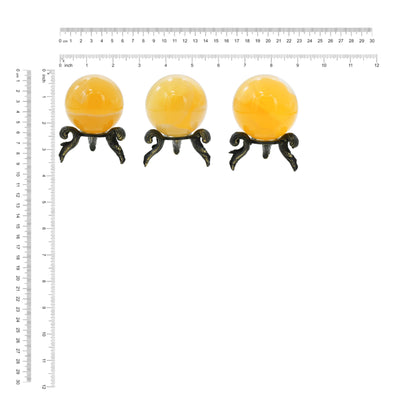 Starborn Orange Calcite Sphere with Brass Decorative Display Stand