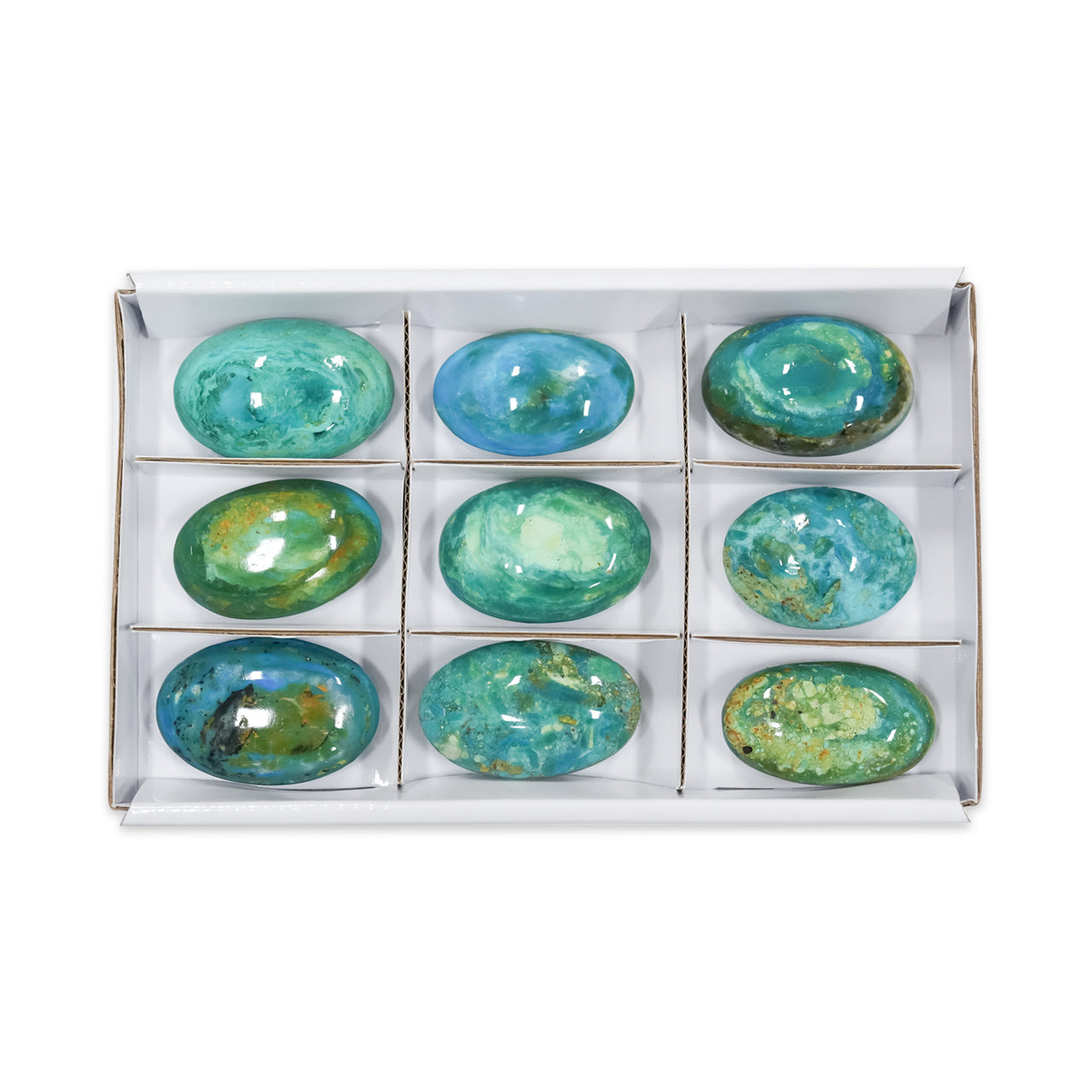 Starborn Peruvian Blue Opal Palm Stones 300 grams - 9 Pieces