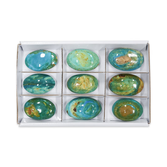 Starborn Peruvian Blue Opal Palm Stones 300 grams - 9 Pieces