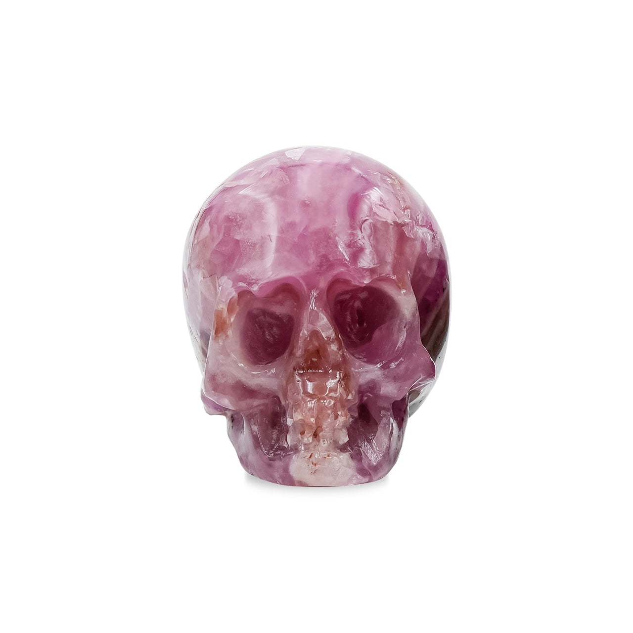 Hand Carved Pink Cobalto Calcite Skull Carving - 1 piece