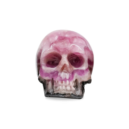 Hand Carved Pink Cobalto Calcite Skull Carving - 1 piece