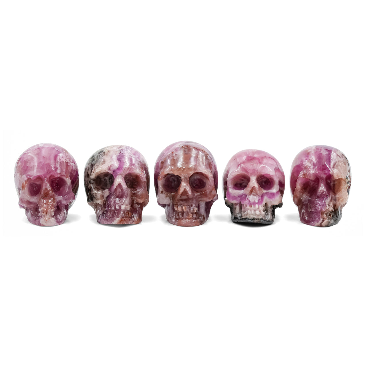 Hand Carved Pink Cobalto Calcite Skull Carving - 1 piece