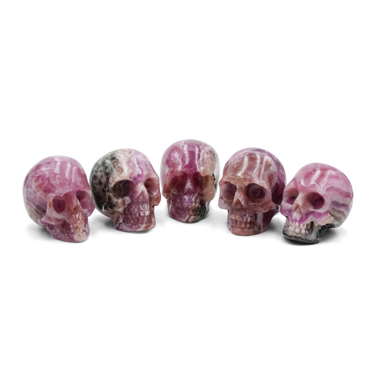 Hand Carved Pink Cobalto Calcite Skull Carving - 1 piece