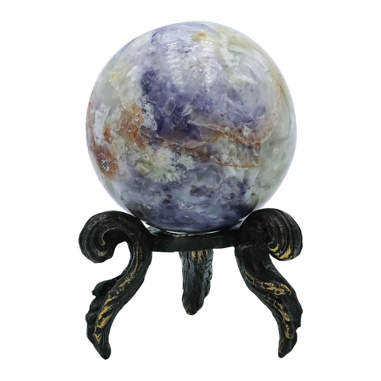 Purple Opal Sphere with Brass Decorative Display