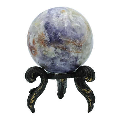 Purple Opal Sphere with Brass Decorative Display