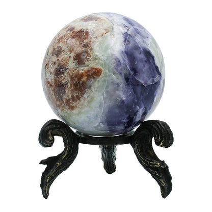 Purple Opal Sphere with Brass Decorative Display