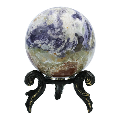 Purple Opal Sphere with Brass Decorative Display