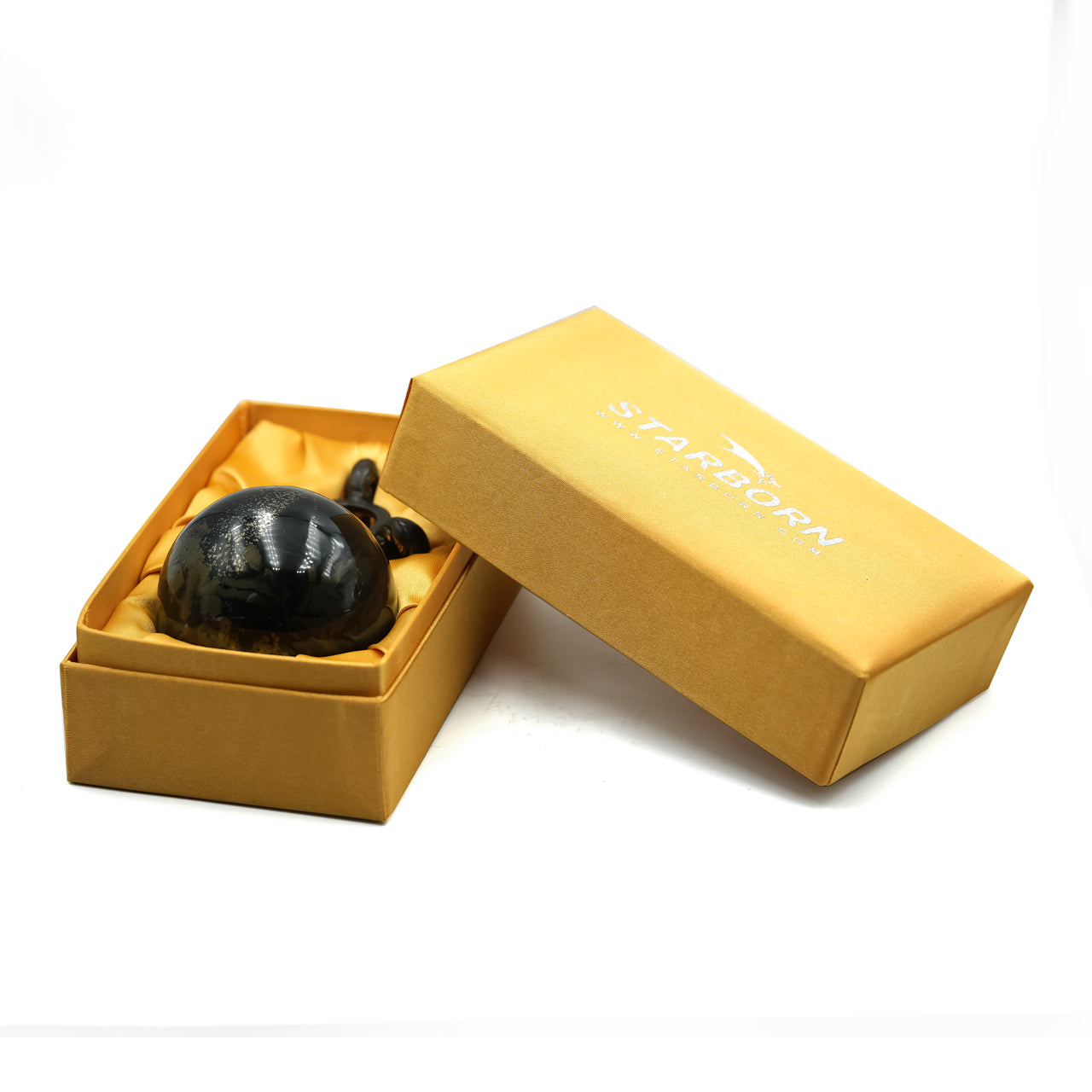 Starborn Schiefer Pyrite Display Sphere with Brass Stand