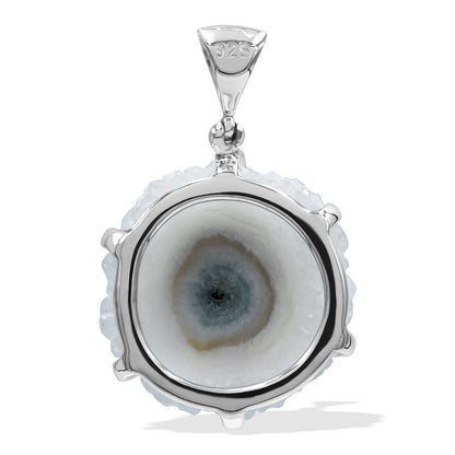 Starborn Quartz Rosettes Prong Set Pendant in Sterling Silver
