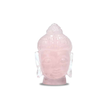 XL Hand Carved Rose Quartz Buddha Head - 1 Piece
