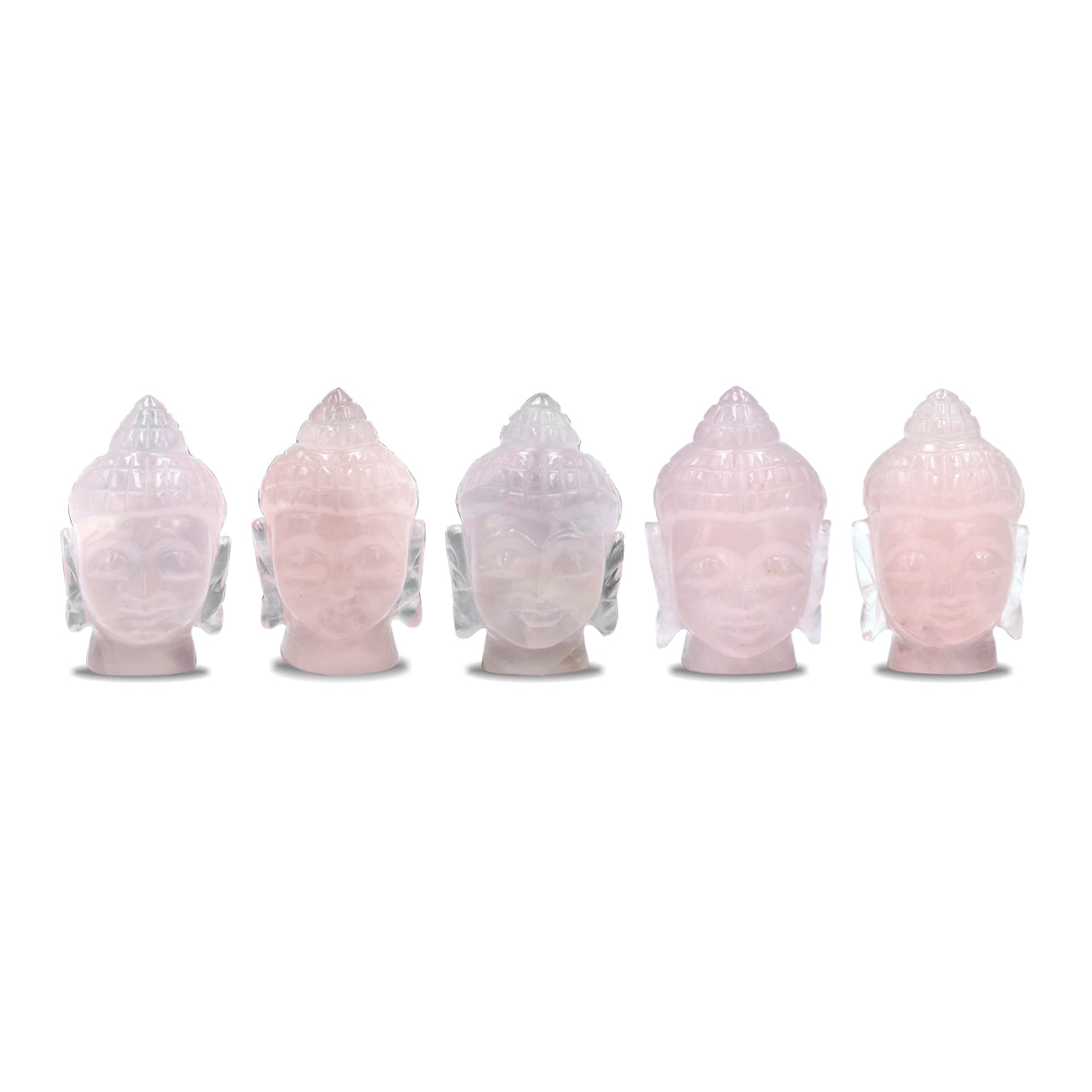 XL Hand Carved Rose Quartz Buddha Head - 1 Piece
