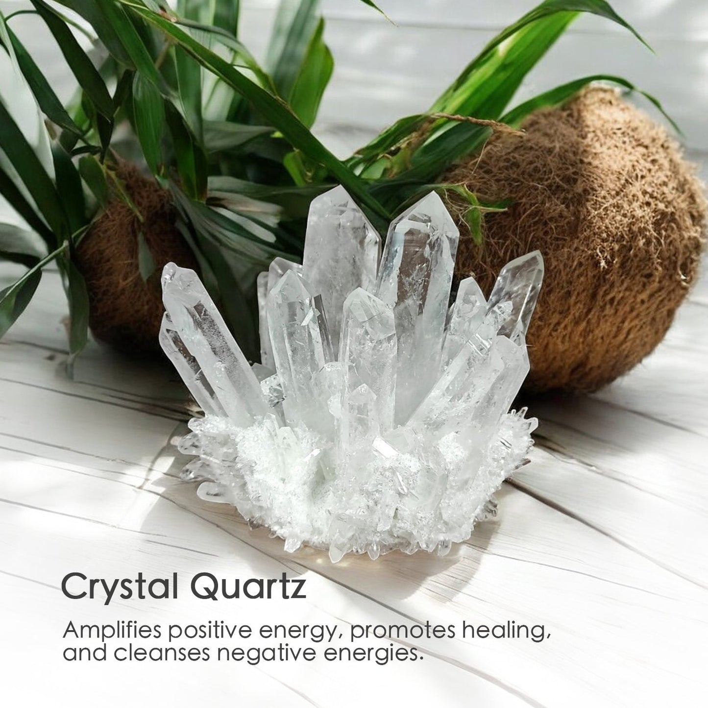 Island Zen Crystal Candle with Quartz | Coconut-Soy Wax Candle, 9oz