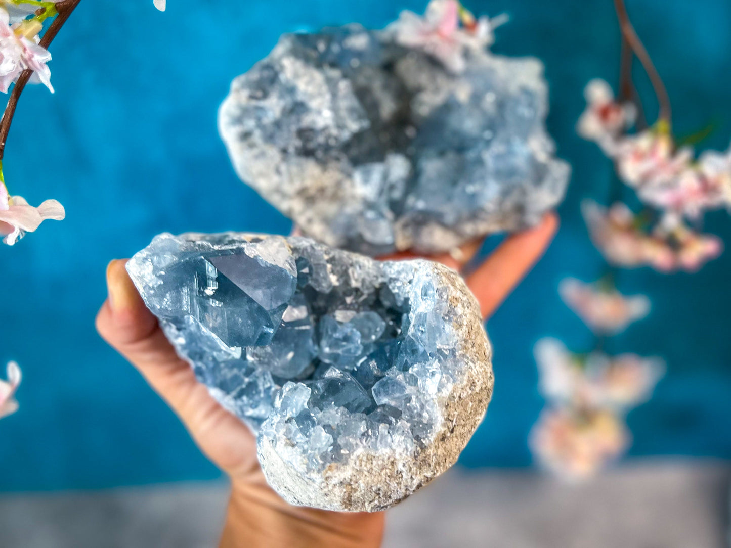 CELESTITE Clusters 450-800 Grams