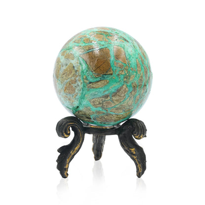 Smithsonite Display Sphere with Brass Decorative Display