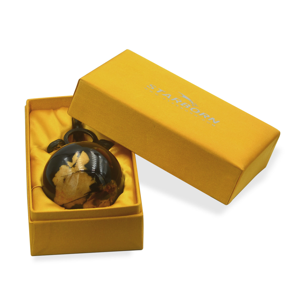 Starborn Sumatra Milk and Honey Amber Display Sphere with Brass Stand
