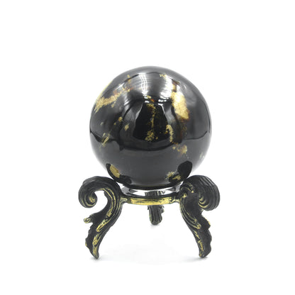 Starborn Sumatra Milk and Honey Amber Display Sphere with Brass Stand