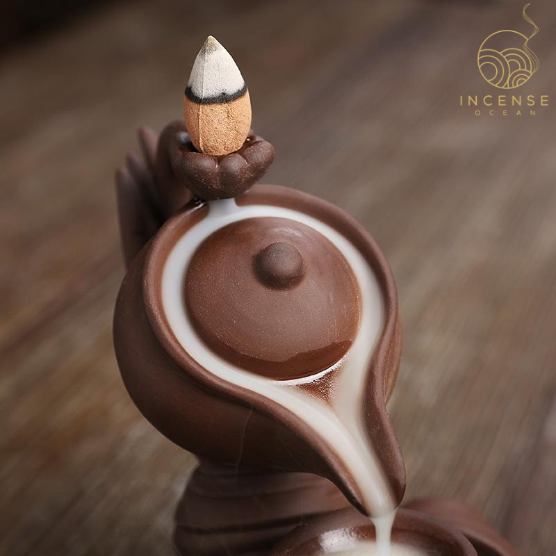 Ceramic Hand Waterfall Incense Burner