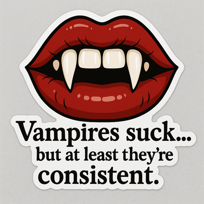 Funny Spooky Halloween Sticker "Vampires suck..."
