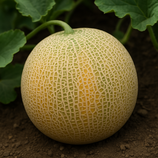 Organic Cantaloupe Melon Seeds – Heirloom Netted Musk Melon, Sweet Orange Flesh, Non-GMO Fruit Seeds for Planting