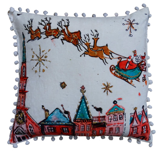 Santa Decorative Holiday Pillow (18"X18")