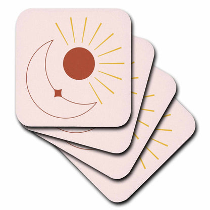 Sun with Moon Coasters – Celestial Drink Coaster Set (4 or 8)
