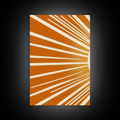 Sun Print Set Of 3, Framed Canvas Prints, Boho Minimalist Midcentury Modern Wall Art, Geometric Sun Print, Nursery Boho Style Decor Triptych