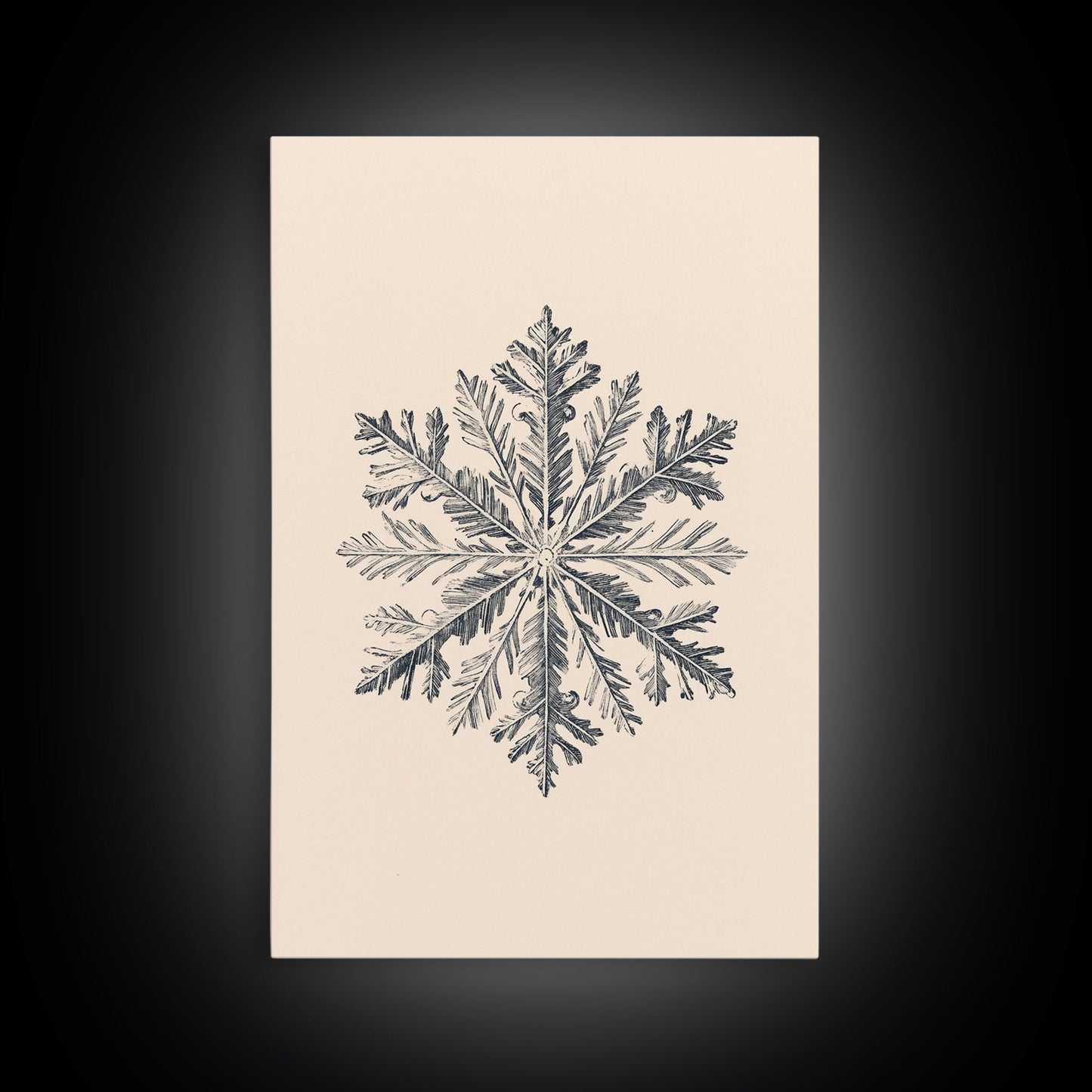 Snowflake Canvas Print - Framed Canvas - Minimalist Christmas Art - Boho Christmas Art - Rustic Christmas Art - Winter Decor - Winter Art