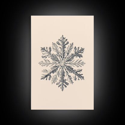Snowflake Canvas Print - Framed Canvas - Minimalist Christmas Art - Boho Christmas Art - Rustic Christmas Art - Winter Decor - Winter Art