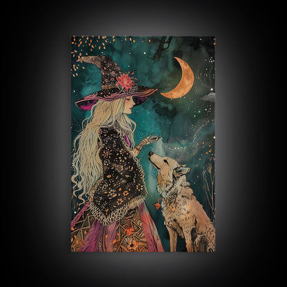 Witch and Dog - Wall Art