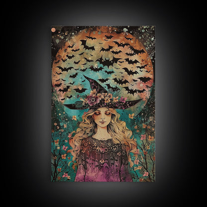 Witch with Bats  - Wall Art