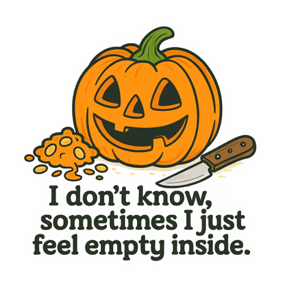 Funny Jack-O-Lantern Halloween Sticker "Empty Pumpkin"