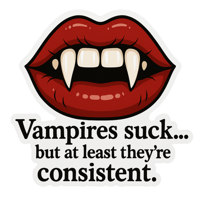 Funny Spooky Halloween Sticker "Vampires suck..."