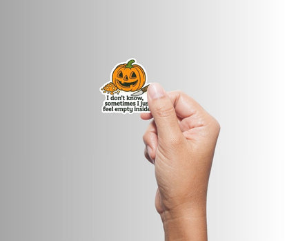 Funny Jack-O-Lantern Halloween Sticker "Empty Pumpkin"