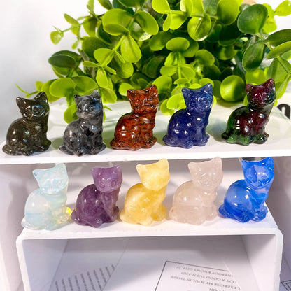 Crystal Cat Statue