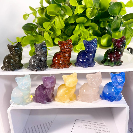 Crystal Cat Statue