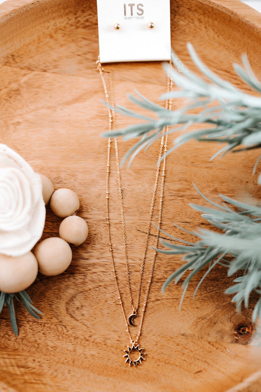 Over The Sun and Moon, Gold Necklace