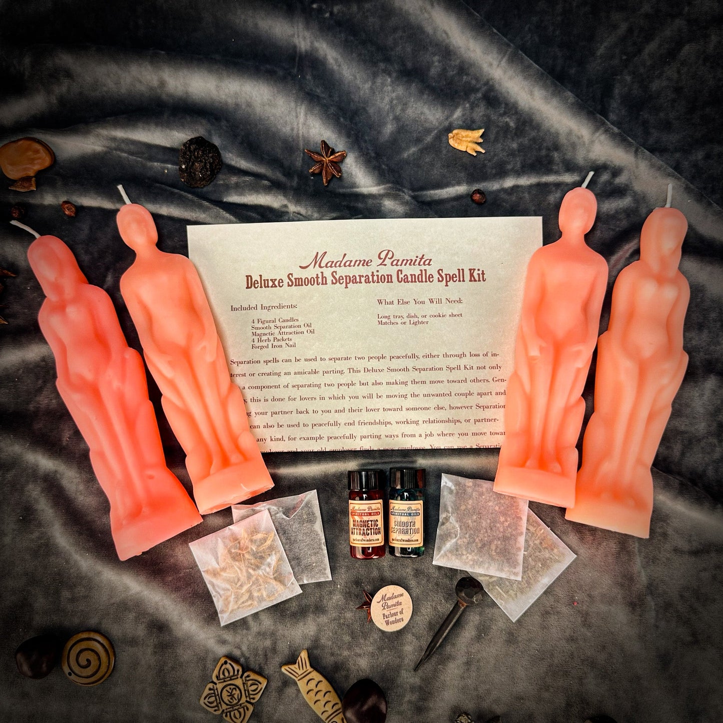 Deluxe Smooth Separation Candle Spell Kit - Human/Female | Peaceful Parting & Love Direction
