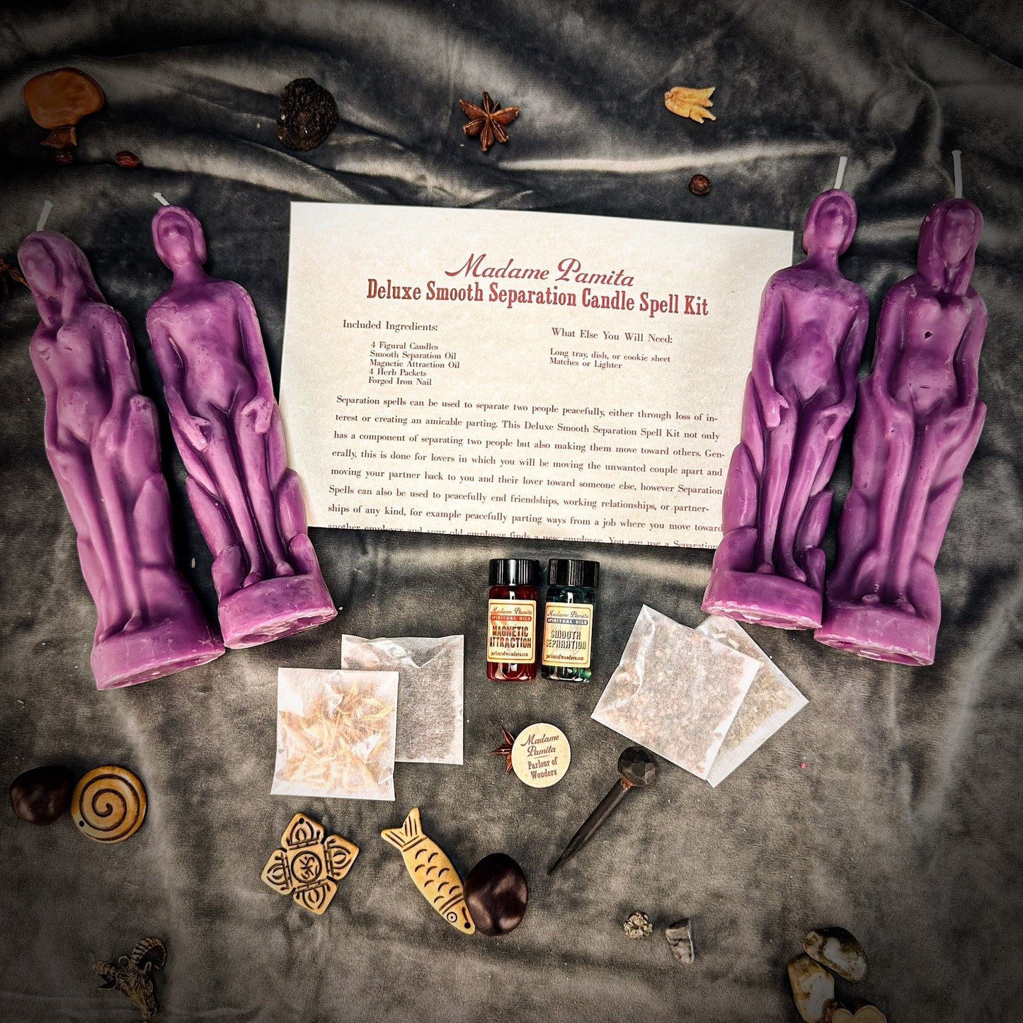 Deluxe Smooth Separation Candle Spell Kit - Human/Female | Peaceful Parting & Love Direction