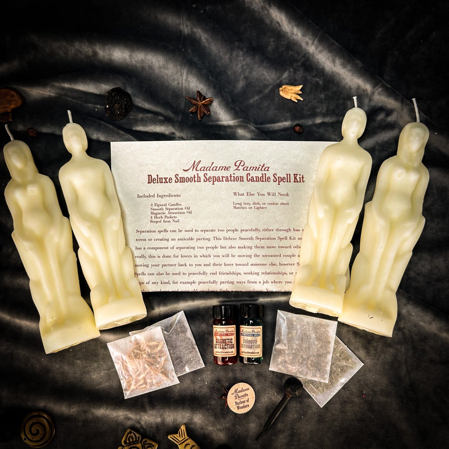 Deluxe Smooth Separation Candle Spell Kit - Human/Female | Peaceful Parting & Love Direction