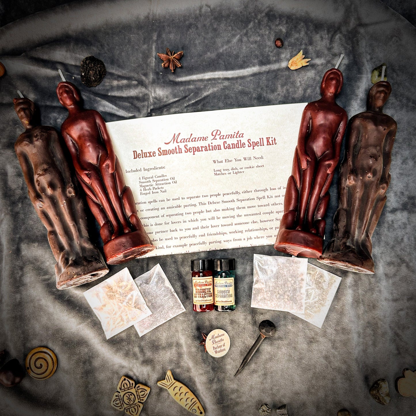 Deluxe Smooth Separation Candle Spell Kit - Human/Male | Peaceful Parting & Love Direction