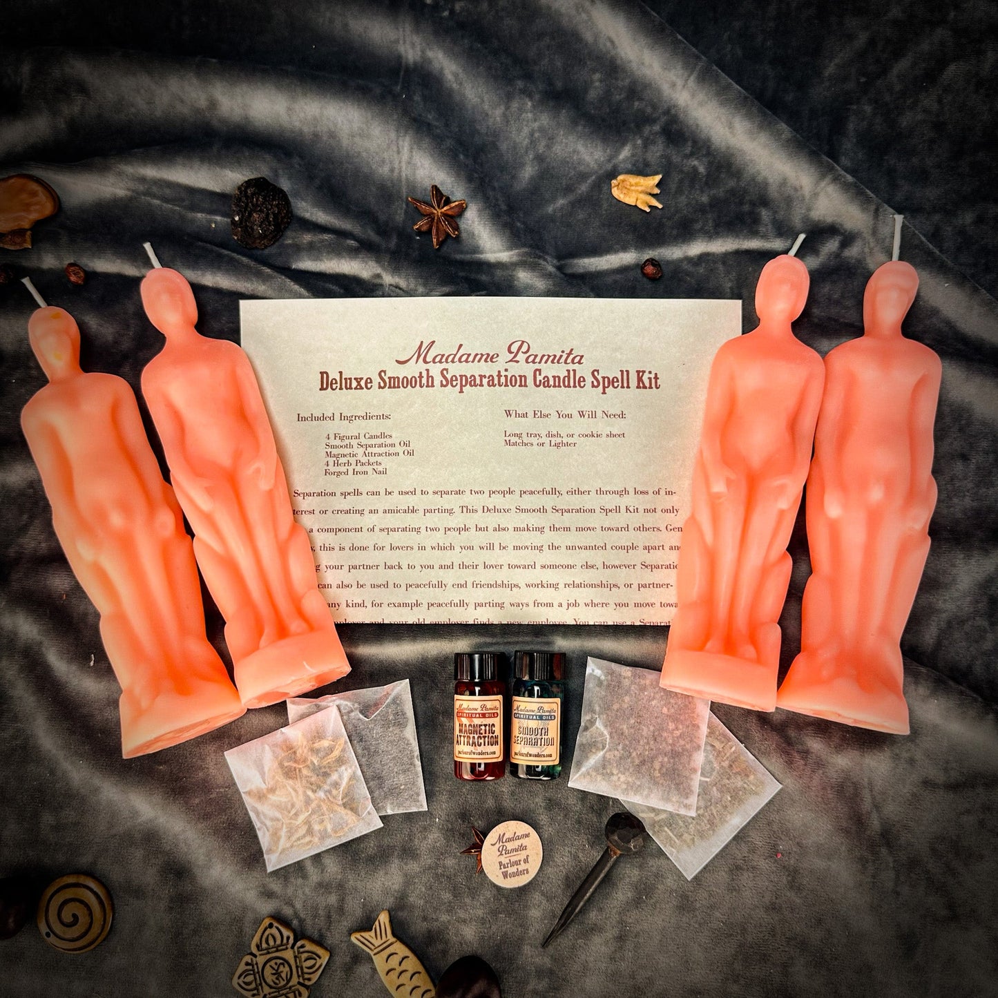 Deluxe Smooth Separation Candle Spell Kit - Human/Male | Peaceful Parting & Love Direction