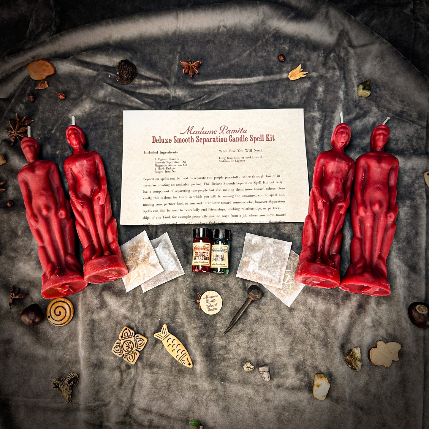 Deluxe Smooth Separation Candle Spell Kit - Human/Male | Peaceful Parting & Love Direction