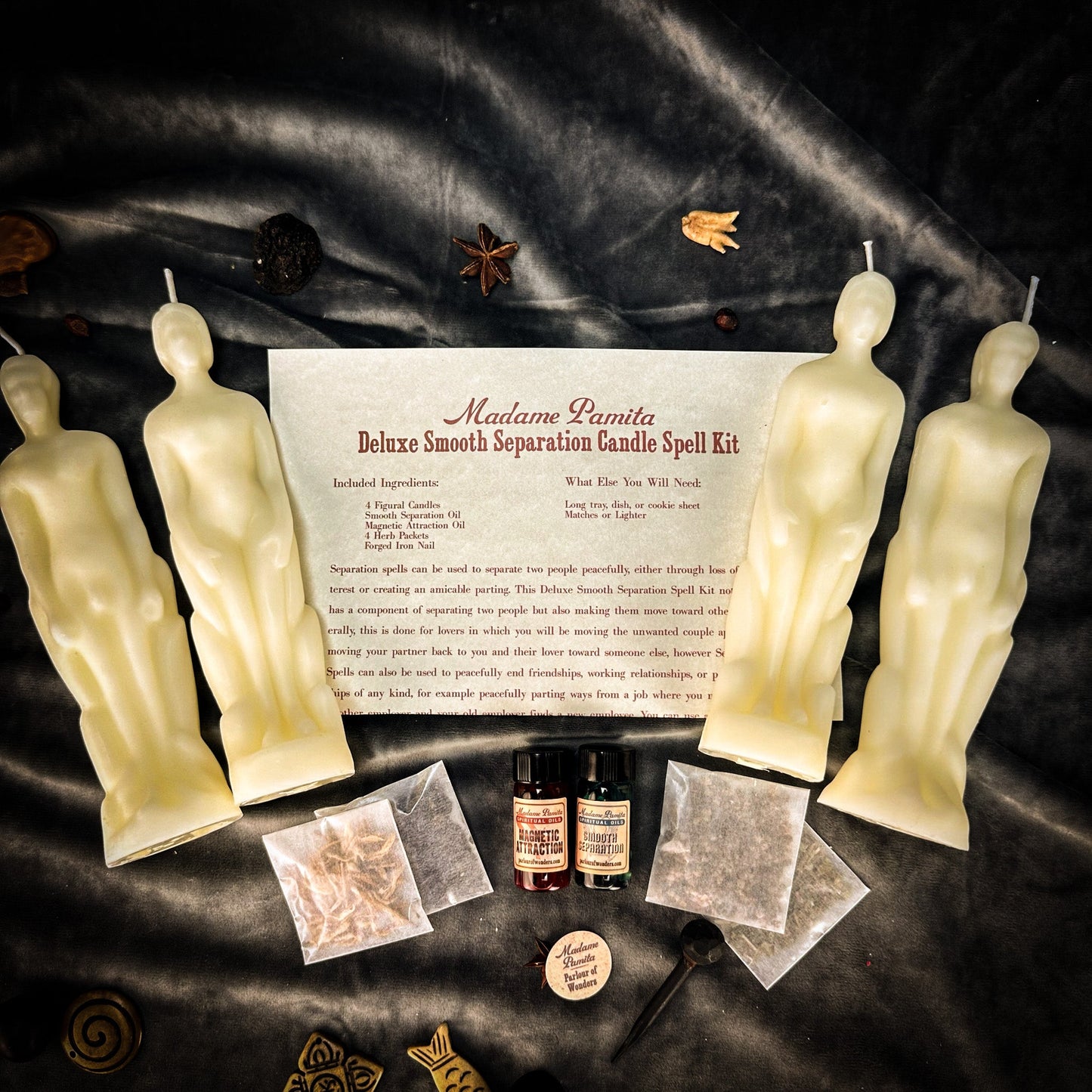 Deluxe Smooth Separation Candle Spell Kit - Human/Male | Peaceful Parting & Love Direction