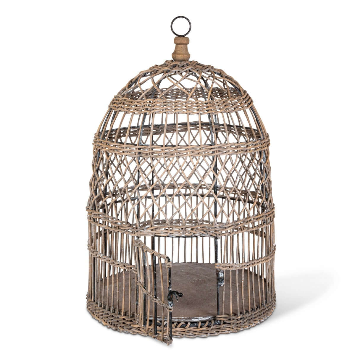Vintage Wicker and Metal Bird Cage