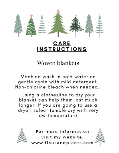 Red and white snowflakes Woven Blankets for holiday season. Christmas gift for family and friends.