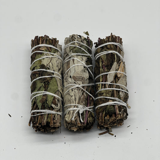 Peppermint & White Sage Smudging Sticks - 4" Sustainably Harvested
