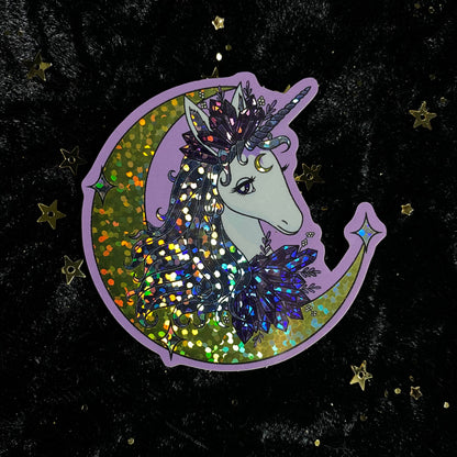 Glitter Crystal Unicorn Sticker