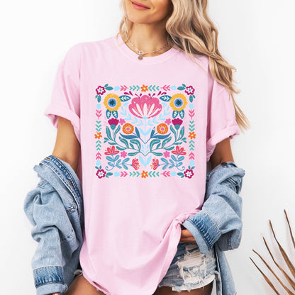 Folk Art Flowers - Comfort Colors T-Shirt