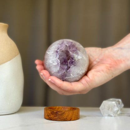 Amethyst Geode Sphere with Stand