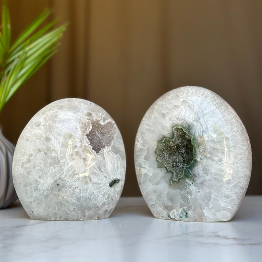 Stunning Amethyst Geode Cave Set (8 lbs) – High Quality Amethyst Crystal Egg for Home Décor & Healing